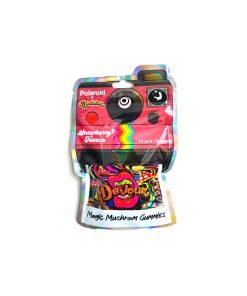 Devour x Polaroid Magic Mushroom Gummies Packaging